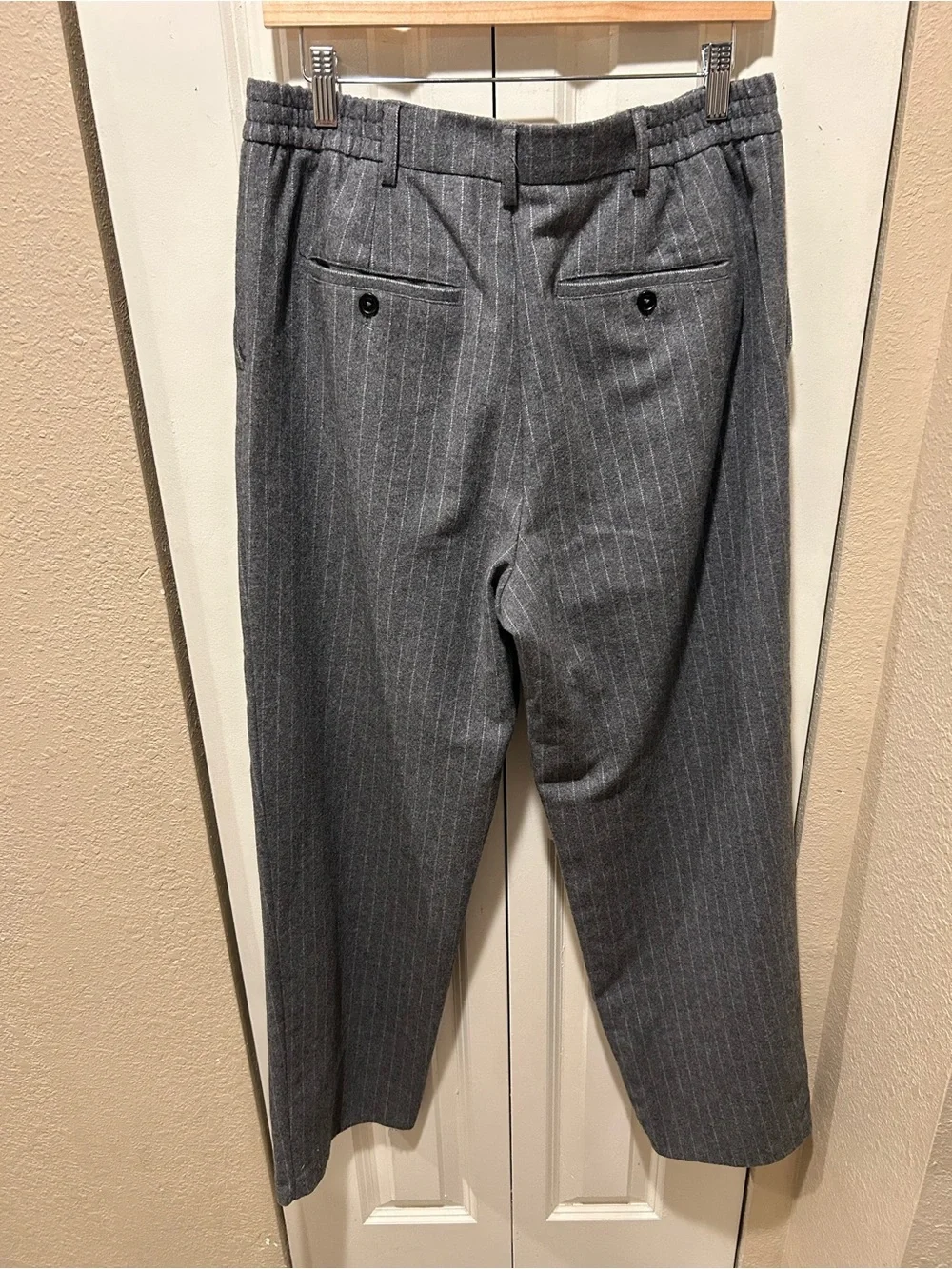 WAX London Men’s Charcoal Grey Pinstripe Trousers Wool blend , size 32